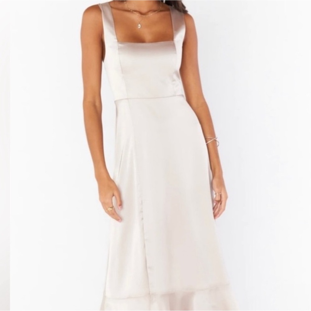 NWT show me your Mumu show me the ring satin luxe Dress small